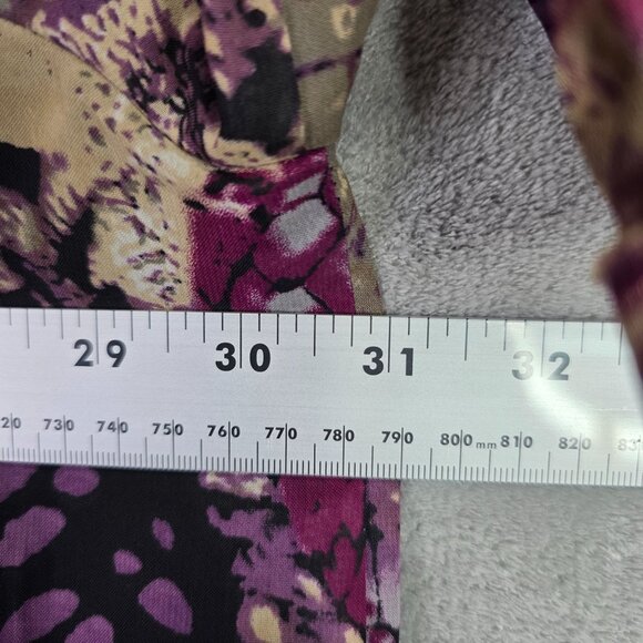 Womens Maggie Barnes Purple Abstract Print Tunic Top 3/4 Sleeve Polyester 4X - Picture 4 of 7